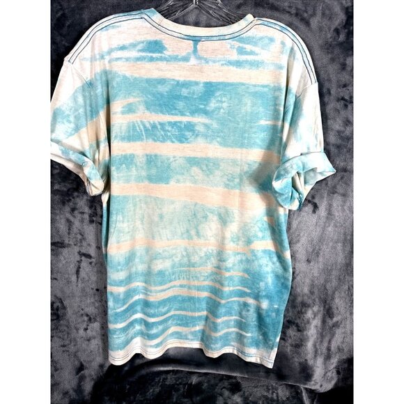 Women’s T-shirt Peace Love And Boots Cowgirl Bleached Blue Shirt Size Large - Picture 9 of 10